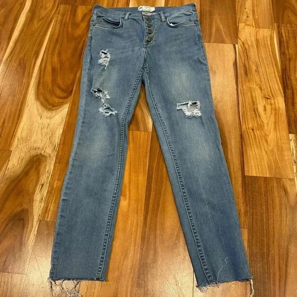Free People Distressed Skinny Jeans Sz 29​​ - Picture 1 of 11